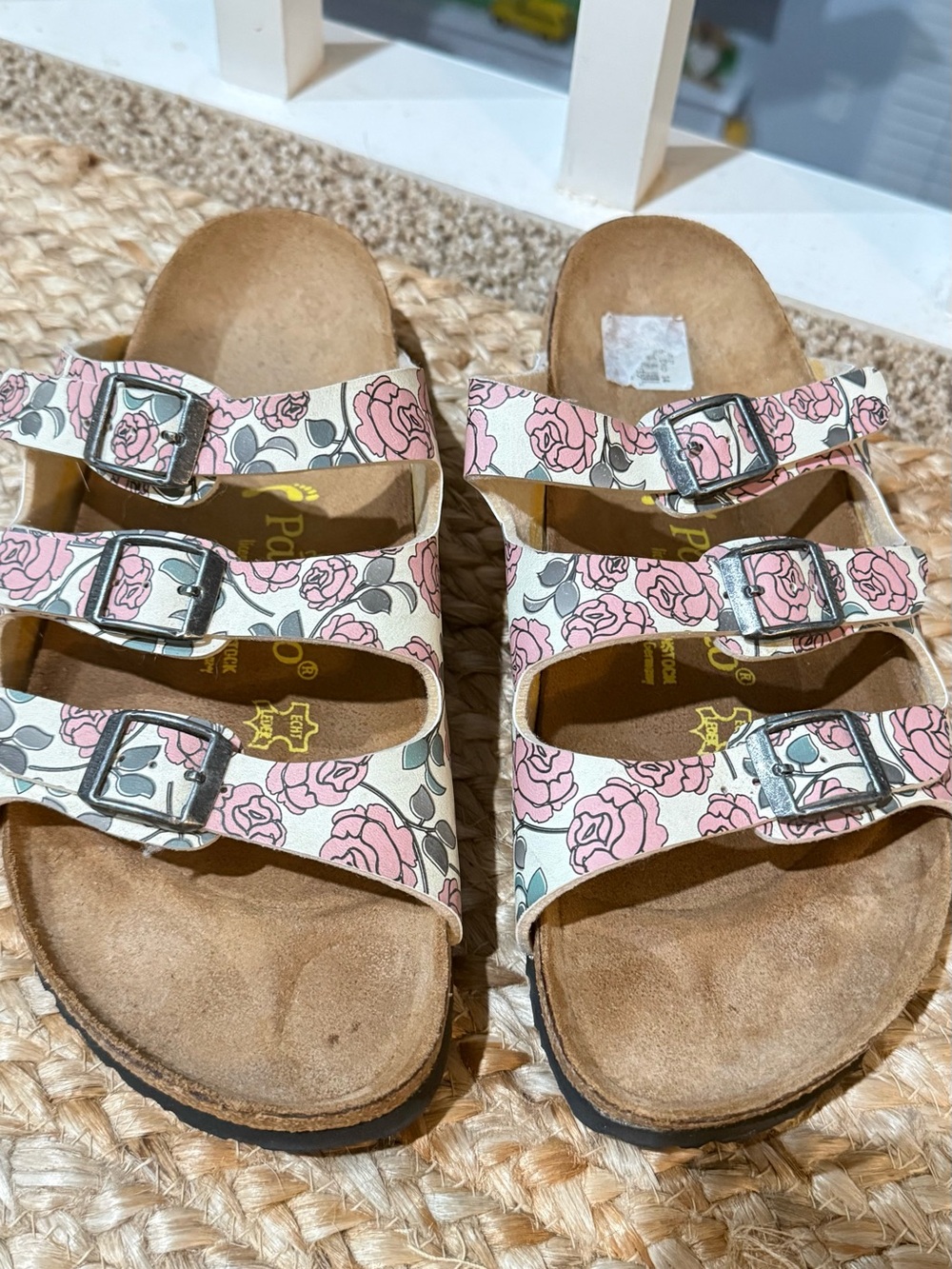 Papillio Triple-Strap Floral Sandals - Pink & Cream